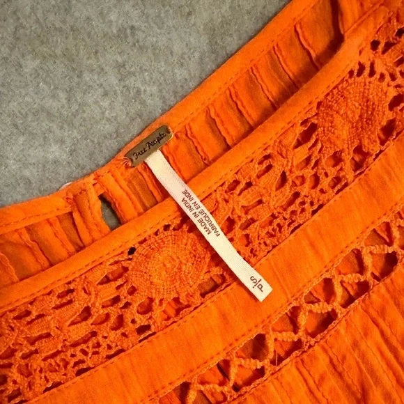 Free people orange tank size S - Picture 4 of 7